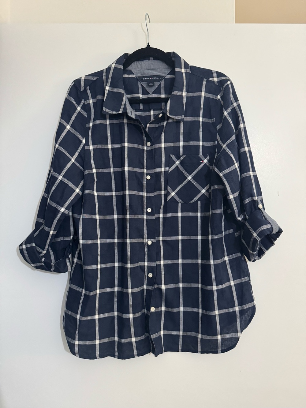 NWOT-Tommy Hilfiger Plaid Button-Down Shirt – Women’s Large